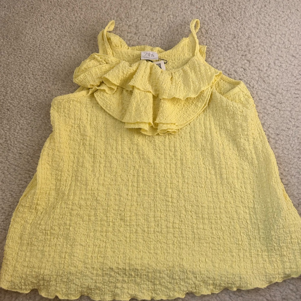 Zara Lemon Textured Top
